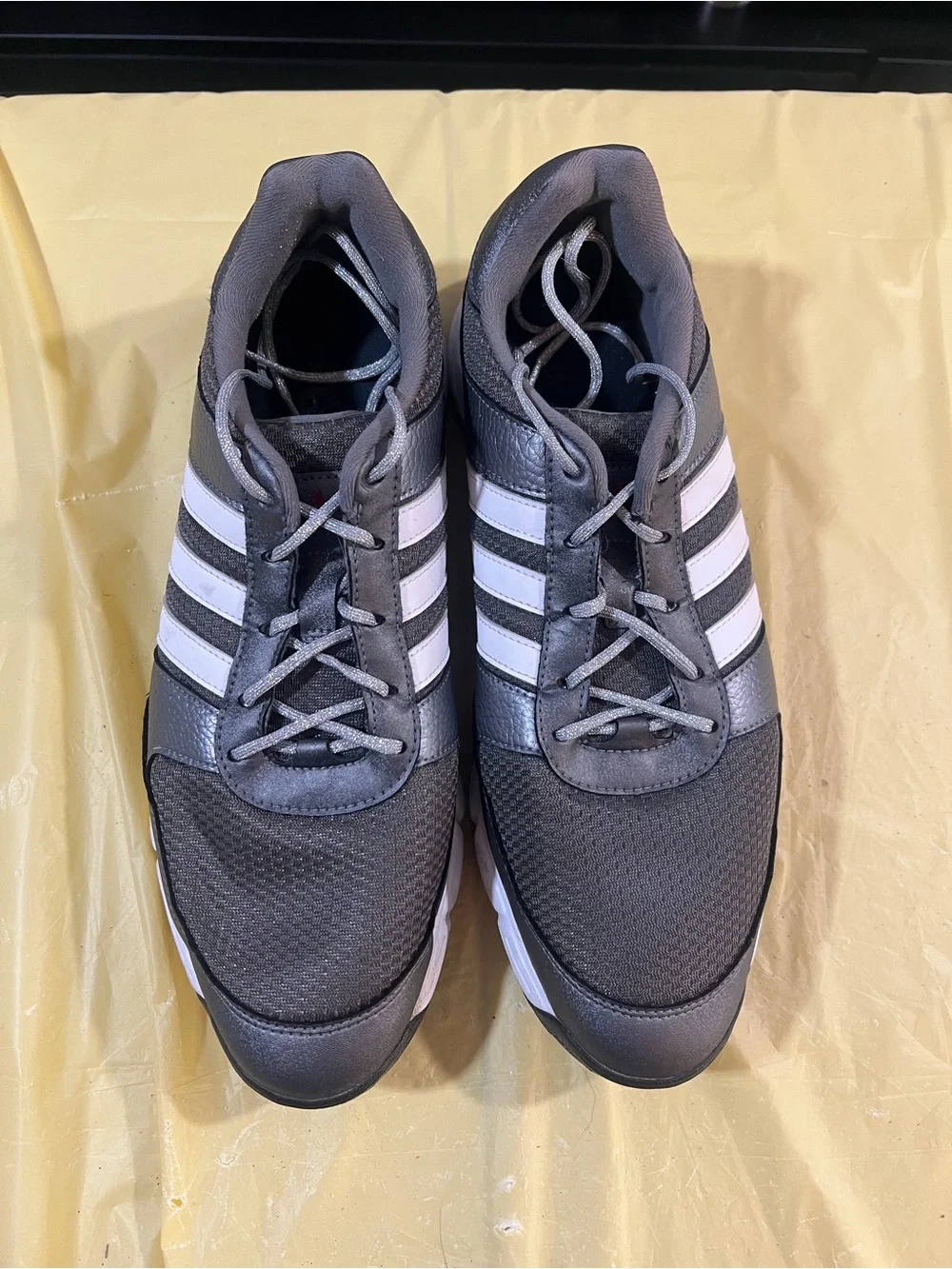 adidas Men's Gray Athletic Sneakers with White Stripes